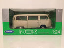 vw bus t2 1972 beige welly 22472be new 1:24 scale