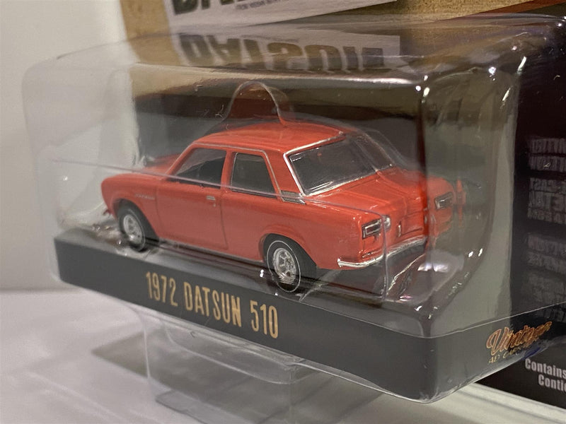 1972 datsun 510 red vintage ad cars 1:64 greenlight 39080c