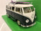 1963 volkswagen t1 bus 1:24 green cream with surfboard welly 22095sbg