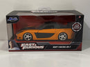 fast and furious hans mazda rx7 1993 orange black 1:32 scale jada 30736